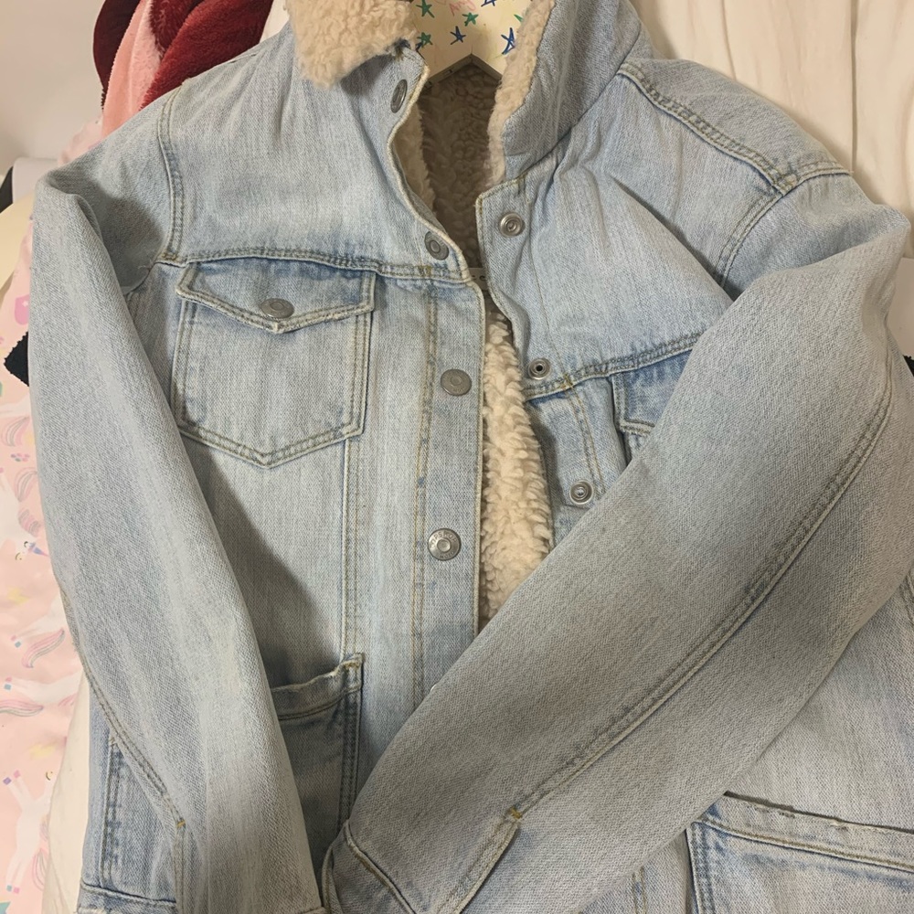 Furry jean jacket